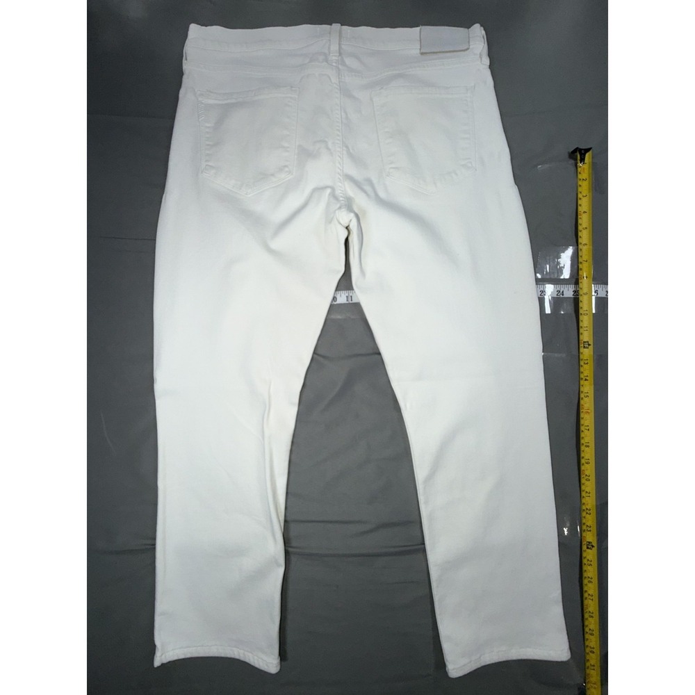 Paige Lennox Jeans Mens 35 White Slim Tapered Stretch Denim Pants USA Made - Picture 5 of 9